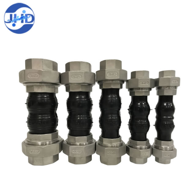 Hot sale double ball stainless steel 304 thread union rubber joint flexible EPDM rubber joints